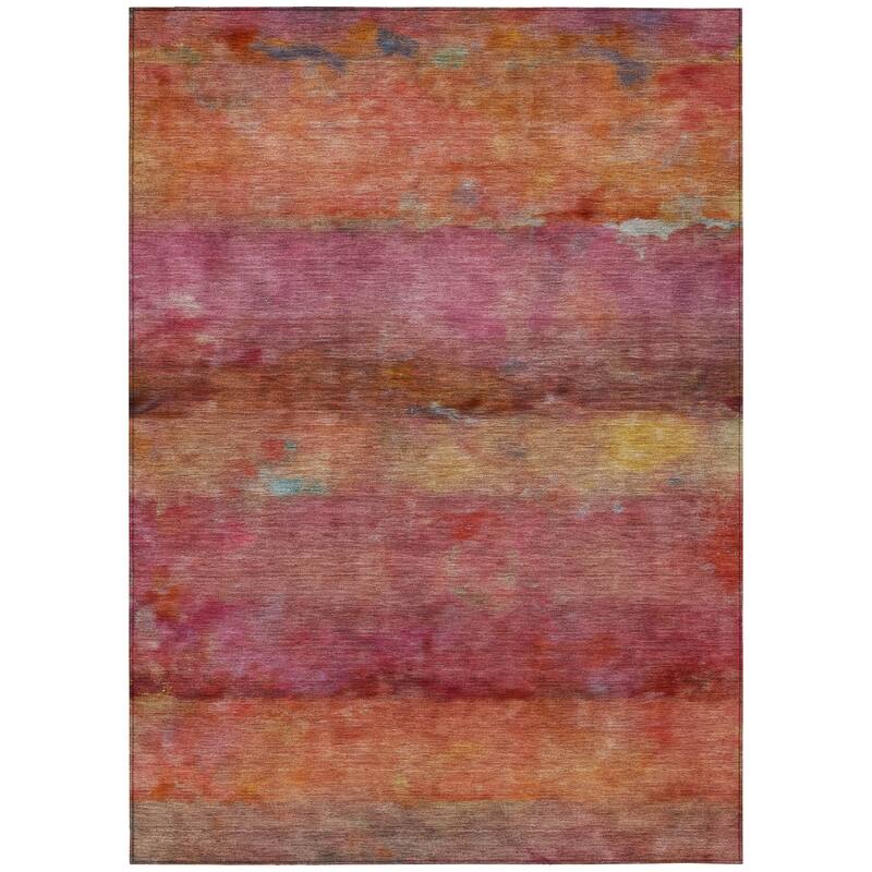 Machine Washable Indoor/ Outdoor Contemporary Ombre Chantille Rug