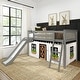preview thumbnail 12 of 21, Max and Lily Classic Twin-Size Low Loft with Easy Slide and Curtain Grey