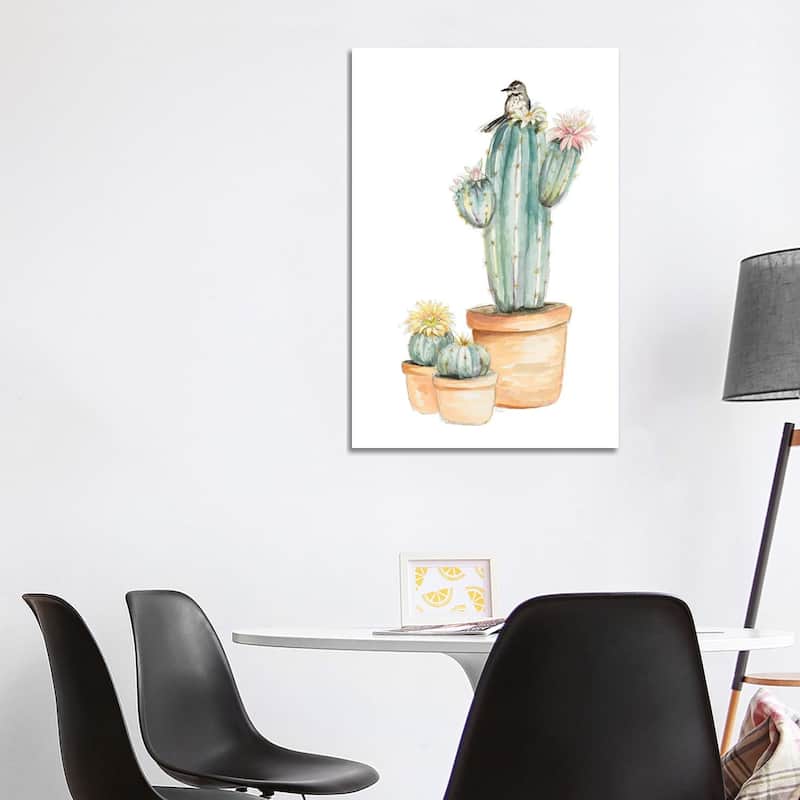 iCanvas "Bird On Flower Cactus" by Patricia Pinto Canvas Print - 40x26x1.5