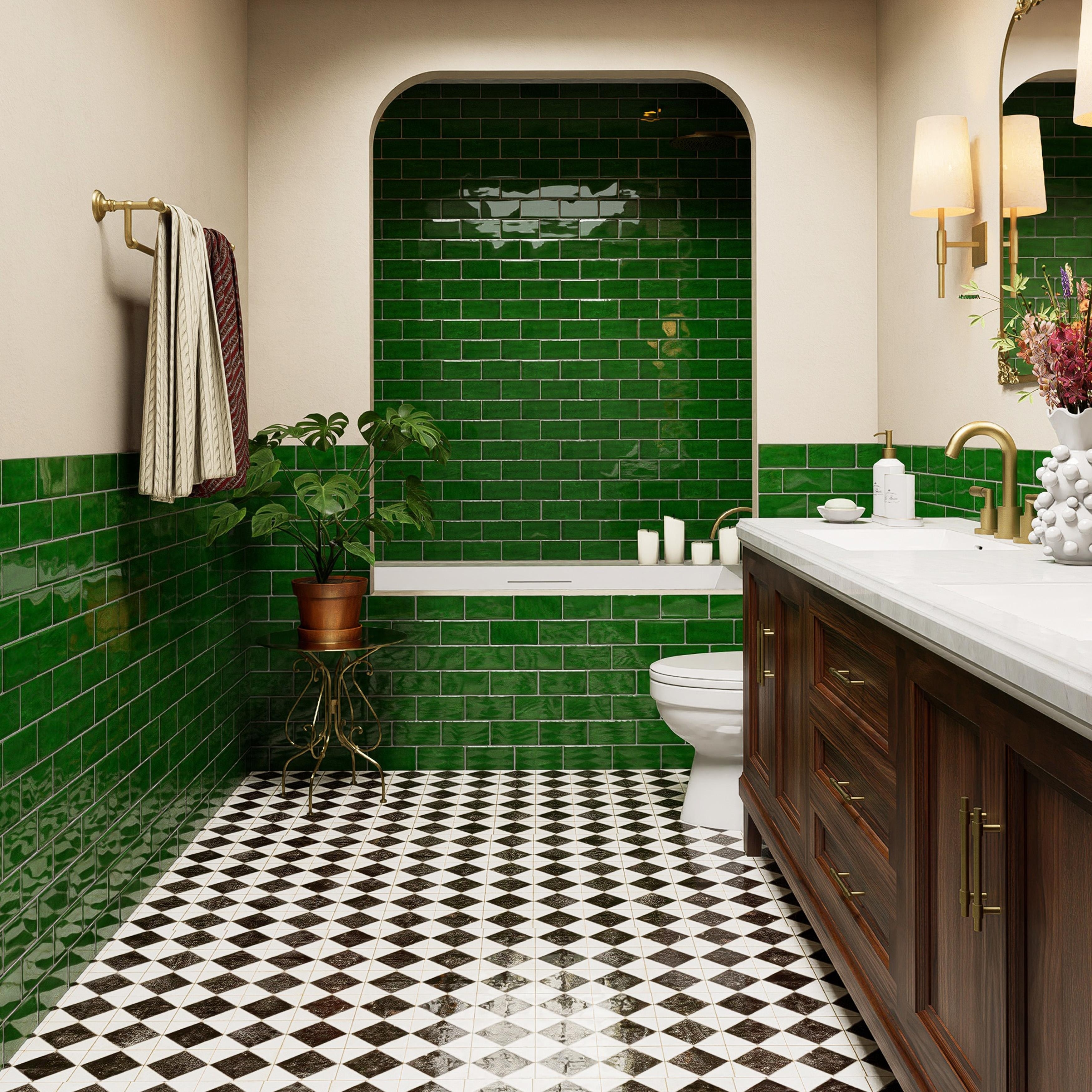Merola Tile Viva Antic Verde 3" x 6" Ceramic Wall Tile