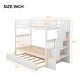 preview thumbnail 5 of 23, Modern & Simple Style Twin over Twin Bunk Bed with Trundle,Solid Wood Convertible Bed with Storage Staircase