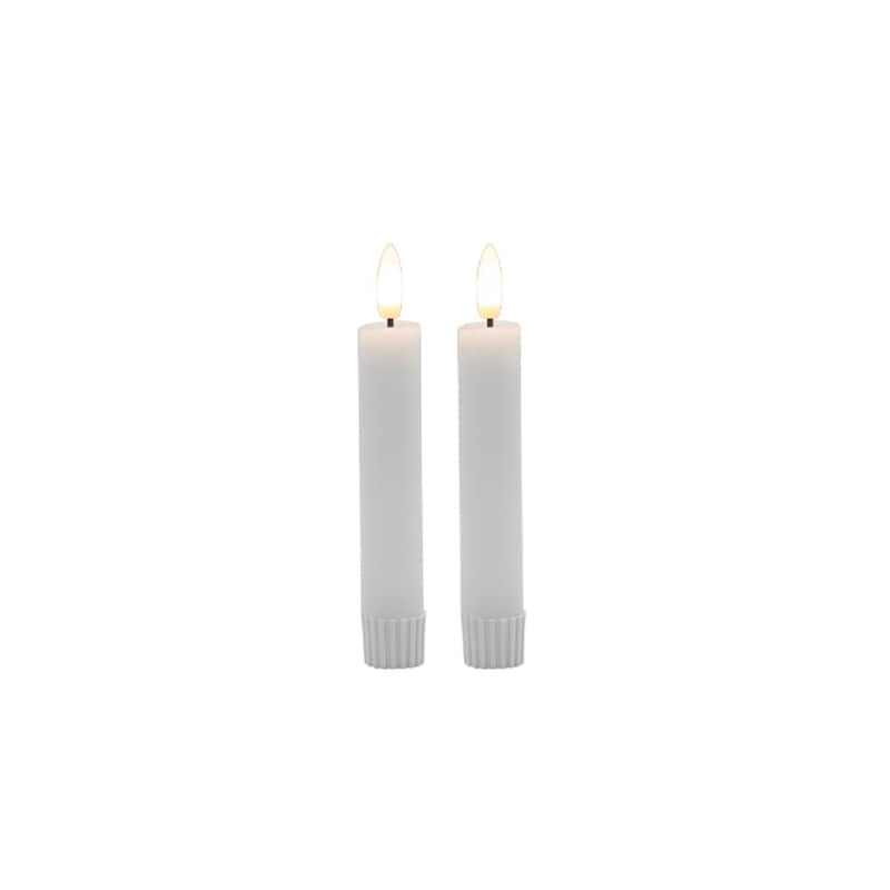 Small 3D Flame LED Taper Candles - 4.25" - Set of 2