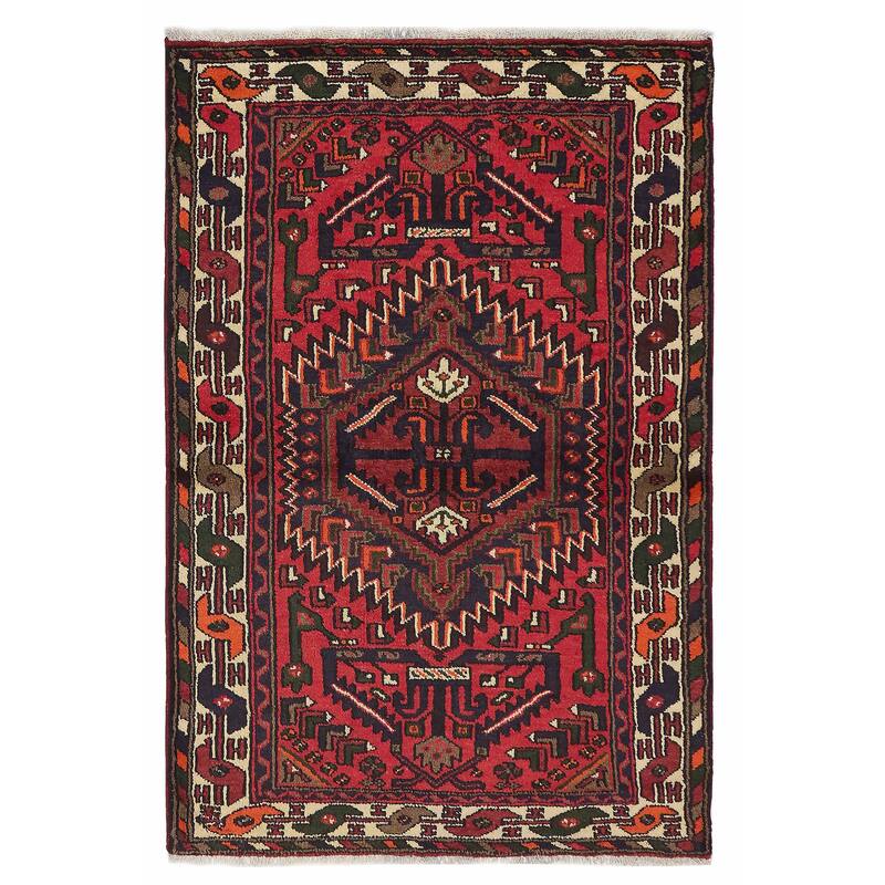 ECARPETGALLERY Hand-knotted Andelz Red Wool Rug - 3'3 x 4'10