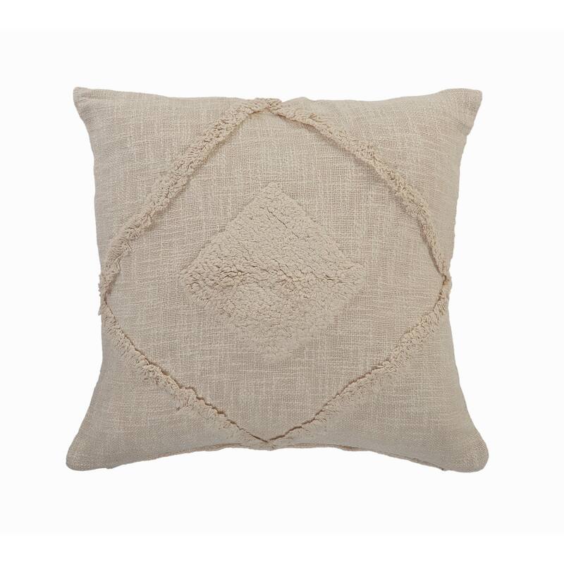HomeRoots 20" X 20" Birch 100% Cotton Geometric Zippered Pillow