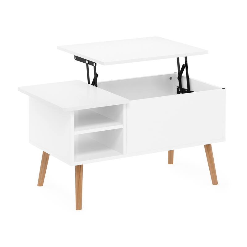 Furinno Jensen Lift Top Coffee Table With Wooden Leg