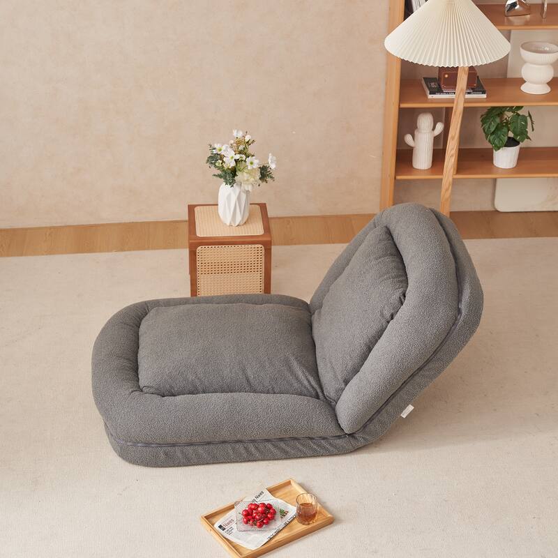Triple Fold Sofa Bed Bean Bag Sofa Lazy Sofa with Adjustable Backrest for Living Room Bedroom