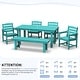 preview thumbnail 9 of 94, 6-Piece HDPE Outdoor Dining Table Sets with Umbrella Hole - 1-Table 4-Chairs-1-Bench