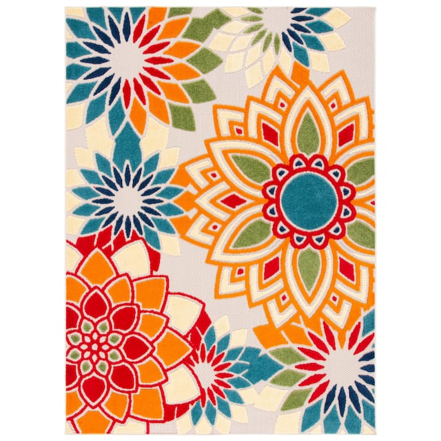 SAFAVIEH Cabana Elvezia Indoor/ Outdoor Waterproof Patio Floral Rug
