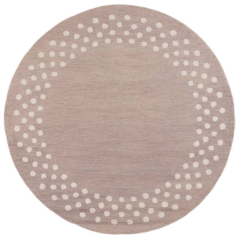 Martha Stewart by SAFAVIEH Handmade Vanjuscha Wool Rug - 6' Round - Light Grey/Ivory