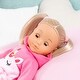 preview thumbnail 4 of 3, Bayer: Charlene Little Lover Doll - 13" Pink Unicorn Top - w/Kiss & Laugh Sounds, Blonde, Hair Accessories, Open/Closes Eyes