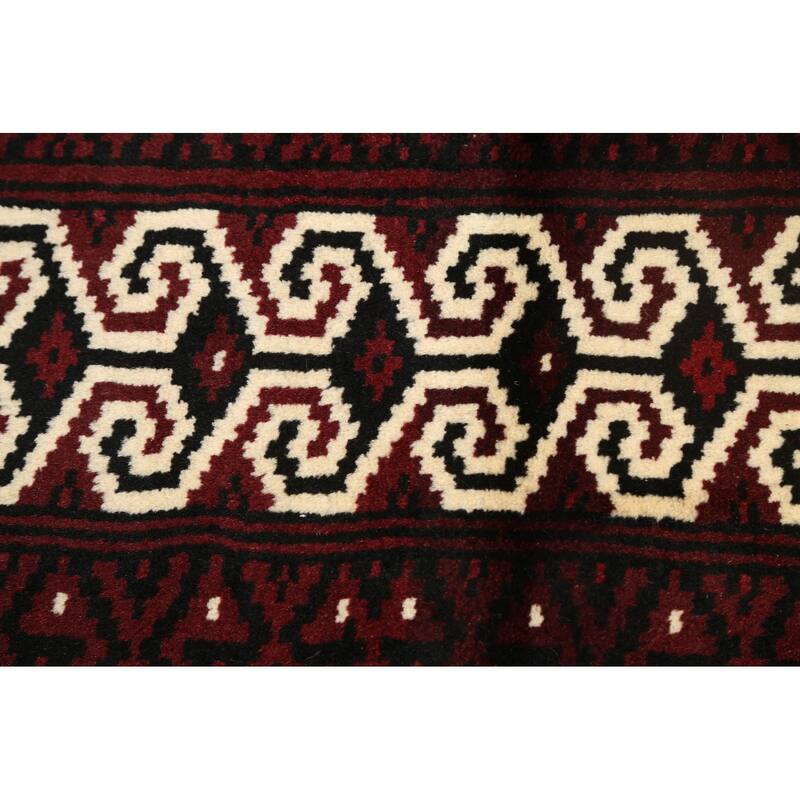Geometric Balouch Persian Traditional Wool Area Rug Hand-knotted - 2'10" x 3'9"