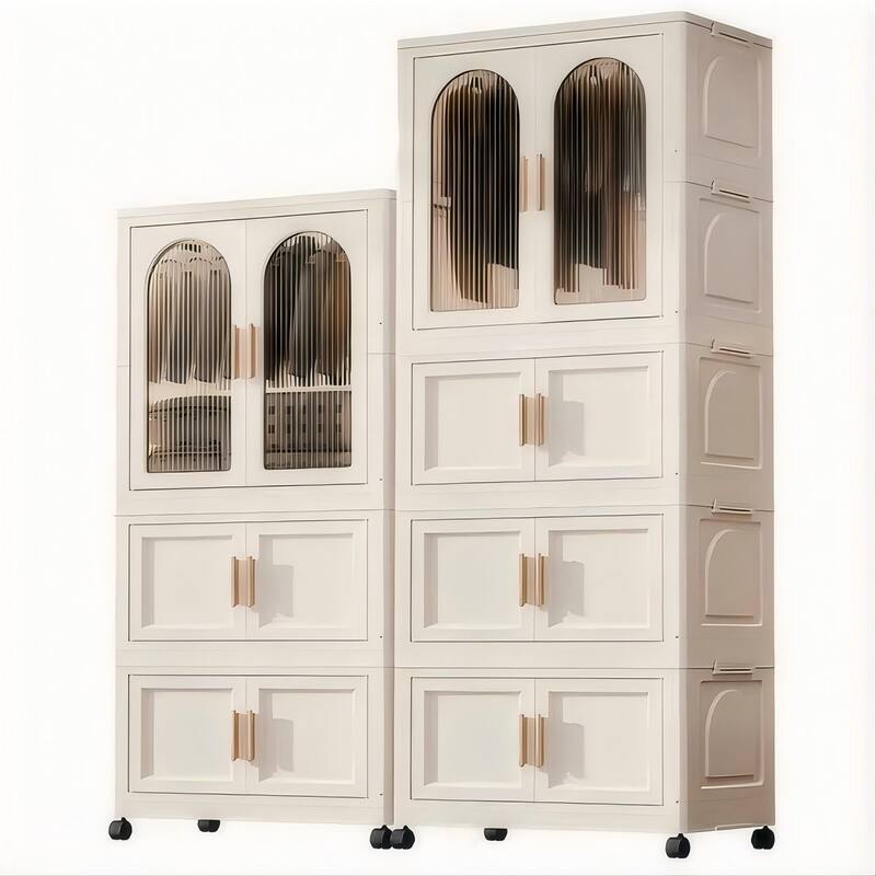 Folding Wardrobe with Magnetic Door Plastic Storage Cabinet