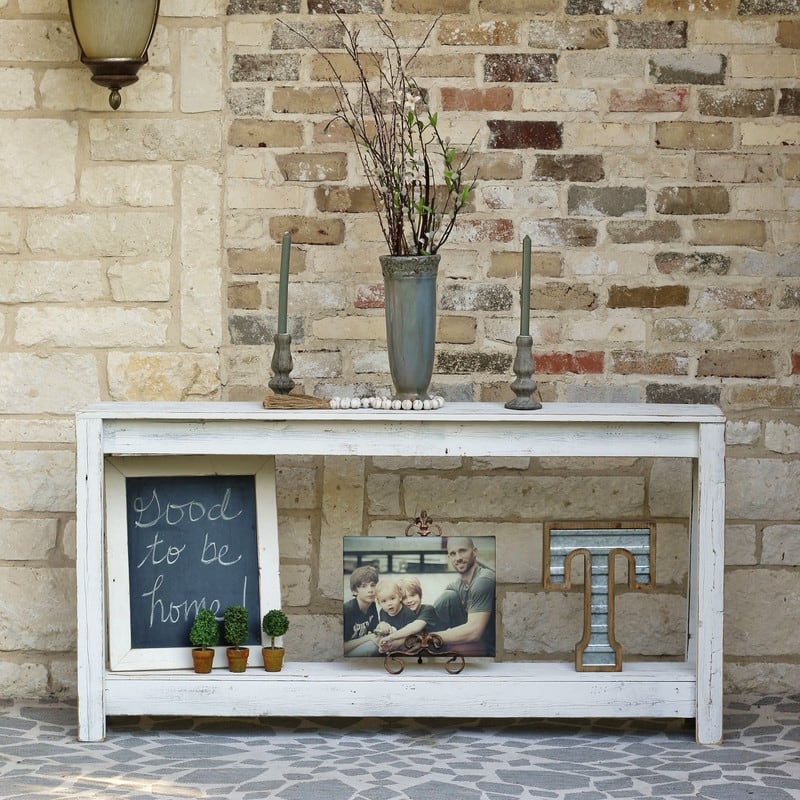 Rustic Farmhouse Handmade Reclaimed Wood Sofa Console Table