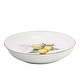 preview thumbnail 7 of 6, Lorren Home Trends 5 Piece Porcelain Pasta Set, 1 Serving Bowl and 4 Individual Bowls, Lemon Design