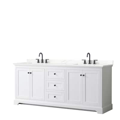 Avery 80-inch Double Vanity, Quartz Top