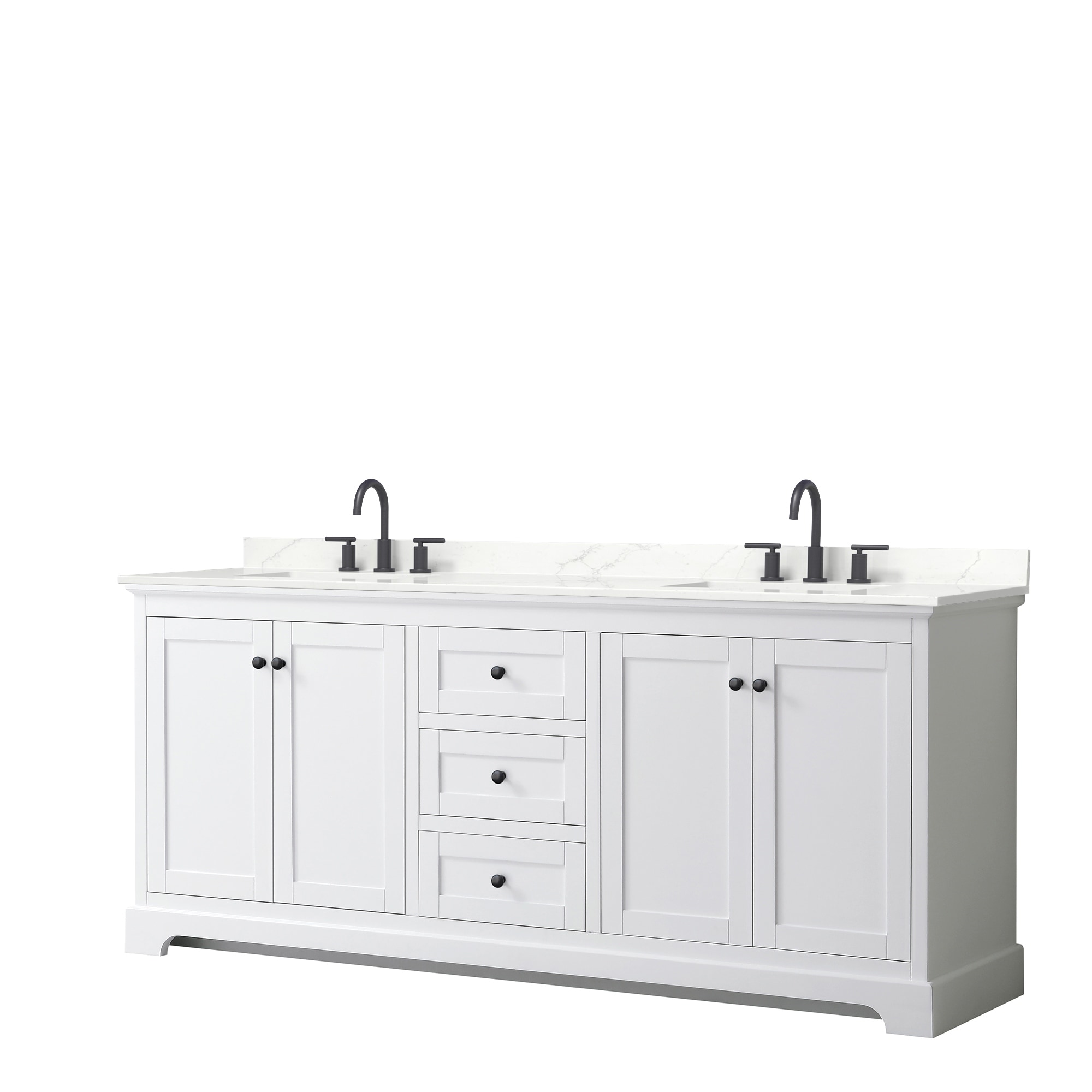 Avery 80-inch Double Vanity, Quartz Top