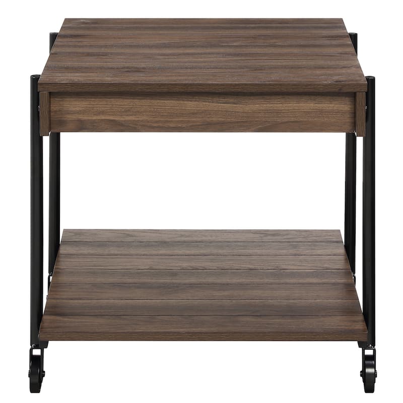 Hyssop Farmhouse Steel 2-Piece Coffee Table Set with Shelf by Furniture of America