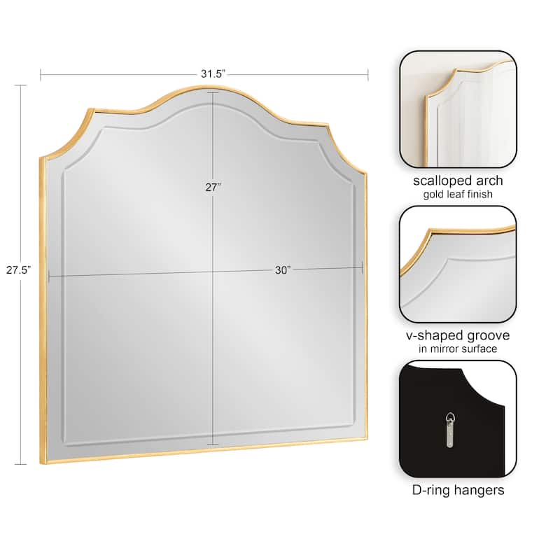 Kate and Laurel Hollyn Arched Wall Mirror - 32x28