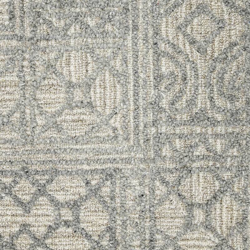 Bakari Wishek Gray Hand-Hooked Wool Area Rug