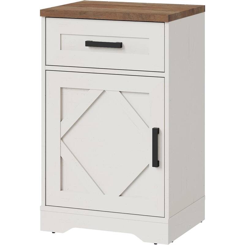 WAMPAT Nightstand with 1 Drawer&1 Door for Bedroom, Living Room