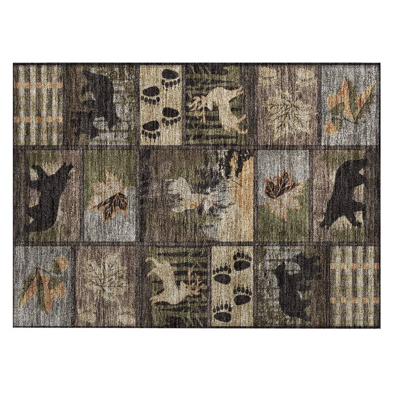 Machine Washable Indoor/ Outdoor Lodge Impressions Chantille Rug