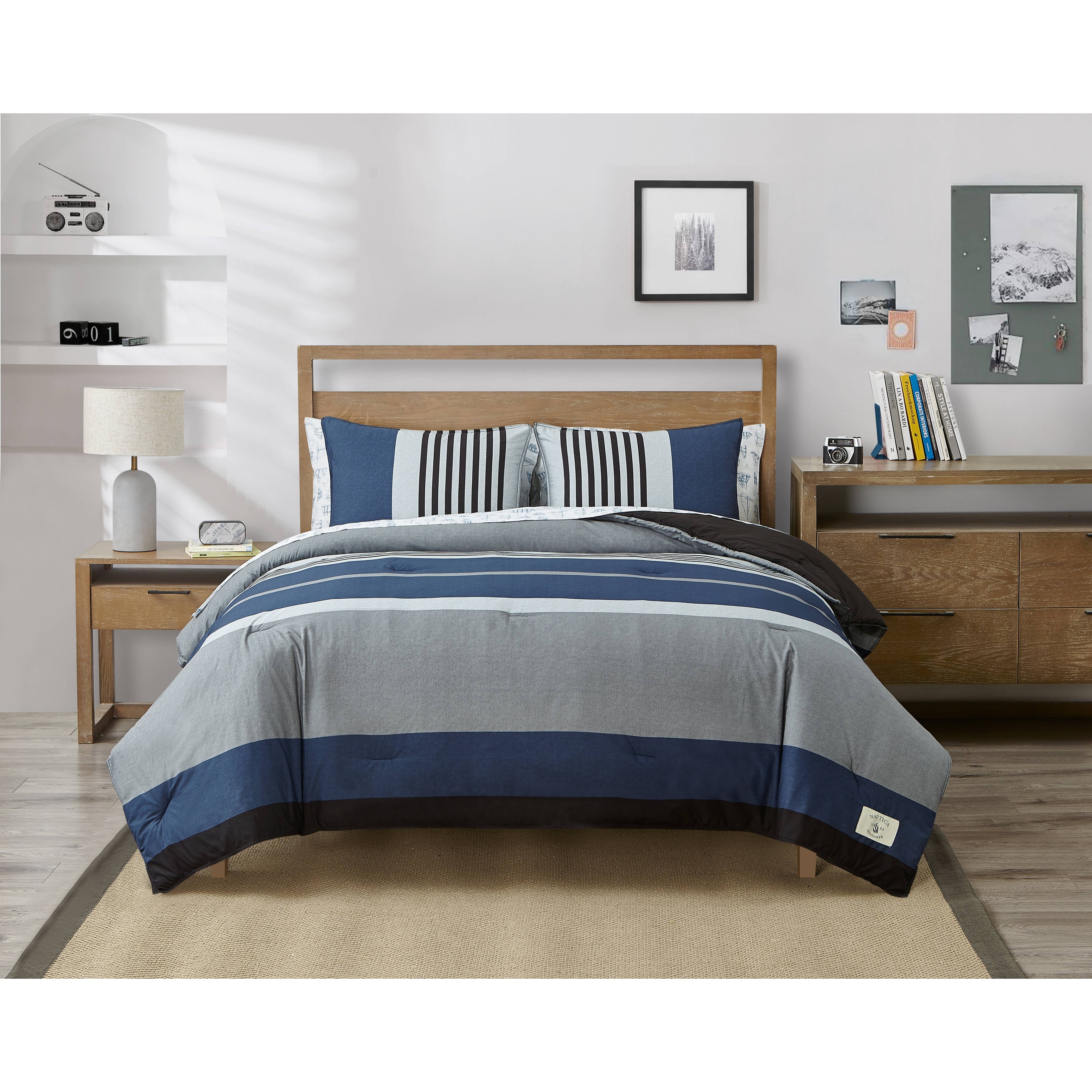 Nautica Rendon Cotton Reversible Blue Comforter Set - On Sale - Bed Bath &  Beyond - 21905258