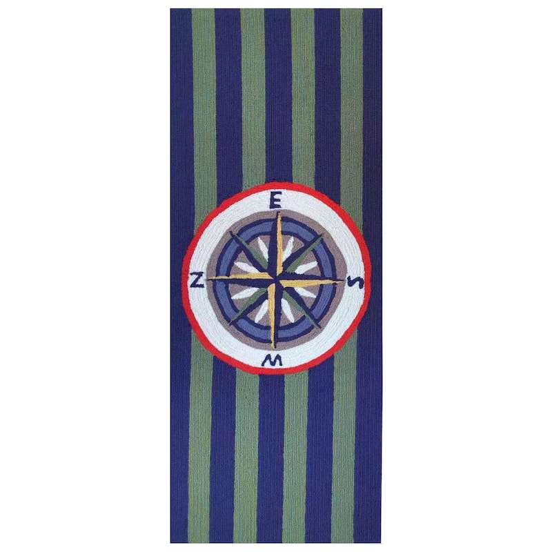 Liora Manne Frontporch Striped Compass Indoor/Outdoor Rug