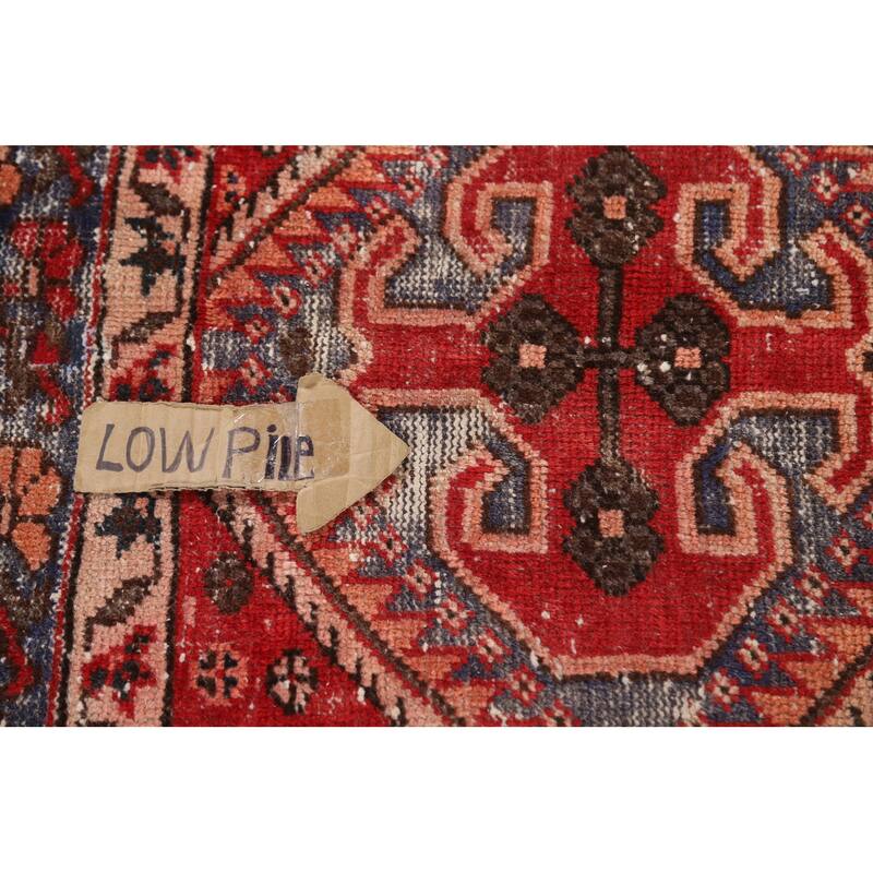 Distressed Bakhtiari Persian Vintage Rug Handmade Red Wool Carpet - 4'10"x 9'10"