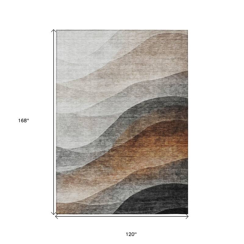 HomeRoots Abstract Transitional Rectangle Outdoor Rug