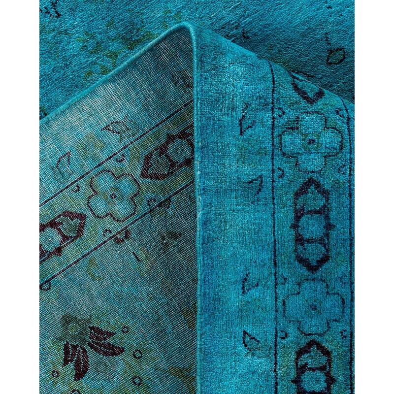 Fine Vibrance, One-of-a-Kind Hand-Knotted Area Rug - Blue, 9' 2" x 12' 5" - 9' 2" x 12' 5"