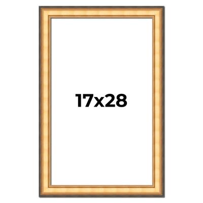 17x28 Frame Gold Plein Aire Solid Wood Picture Frame Width 2 Inches |