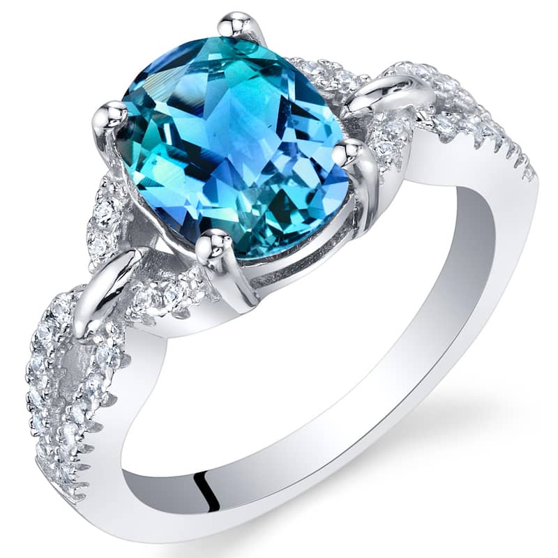 Sterling Silver 2 ct Color-changing Alexandrite Ring