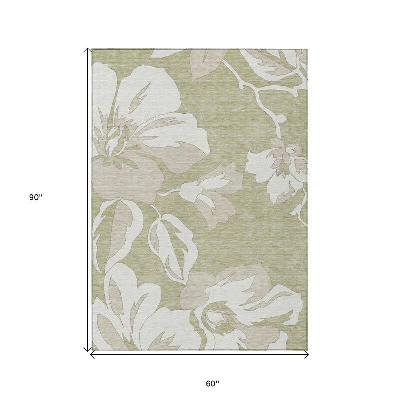 HomeRoots Floral Transitional Rectangle Outdoor Rug