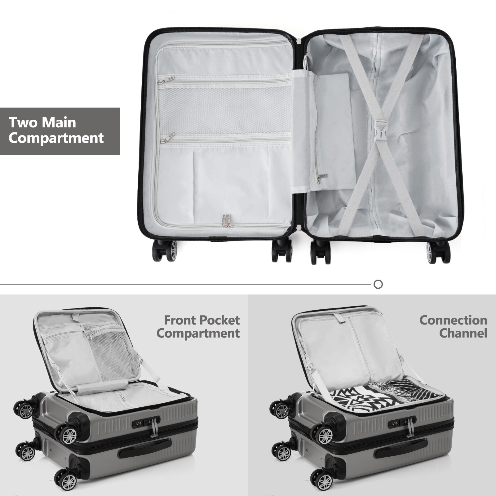 Carry-on Luggage 20 Inch Front Open Luggage Lightweight-image