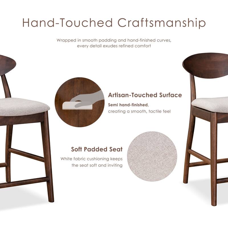 Furniture of America Abigail V Mid-Century Modern 5-Piece Walnut 53-inch 1-Leaf Extendable Counter Height Dining Set