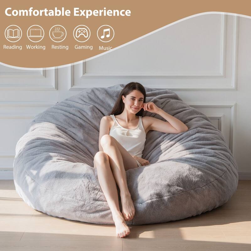 5-foot Giant Round Bean Bag Sofa and Lounger