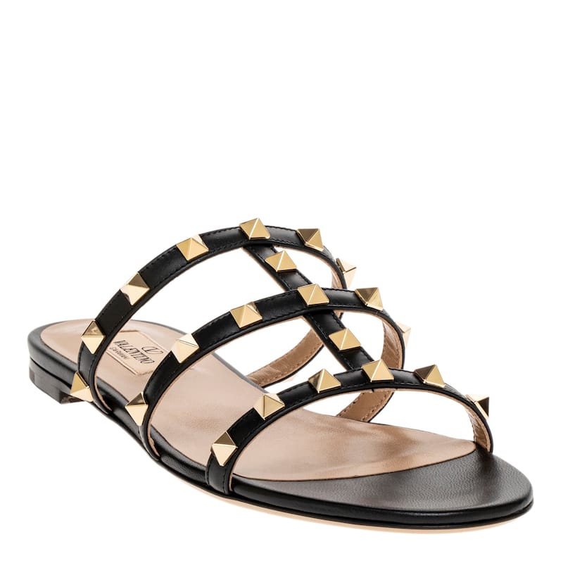 Valentino Rockstud Flat Slide Sandals - 35 EU