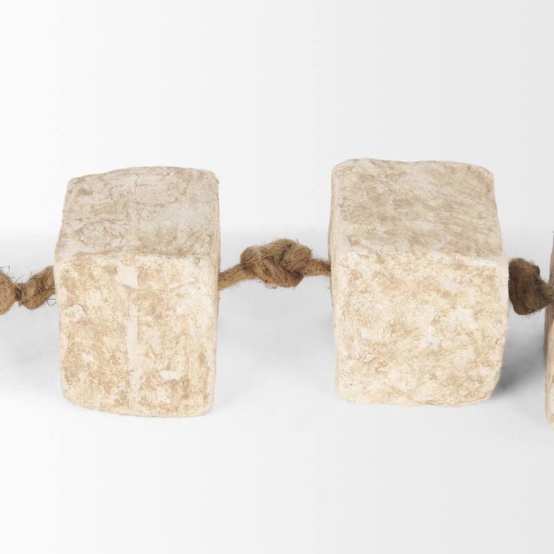 Mala Beige Paper Mache Cube Garland - 40.0L x 2.0W x 2.0H