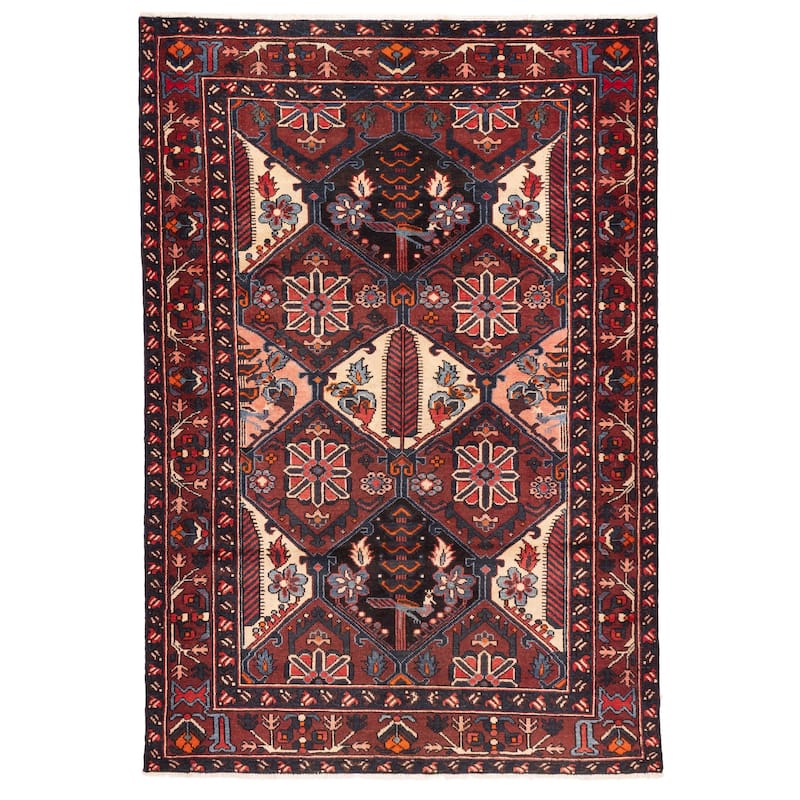 ECARPETGALLERY Hand-knotted Kayseri Vintage Dark Red Wool Rug - 5'2 x 7'7