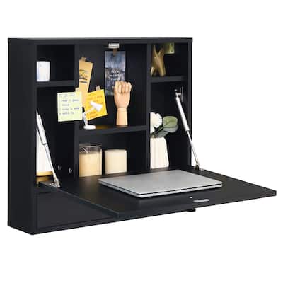 Costway Wall-Mount Floating Desk Foldable Space Saving Laptop - See details