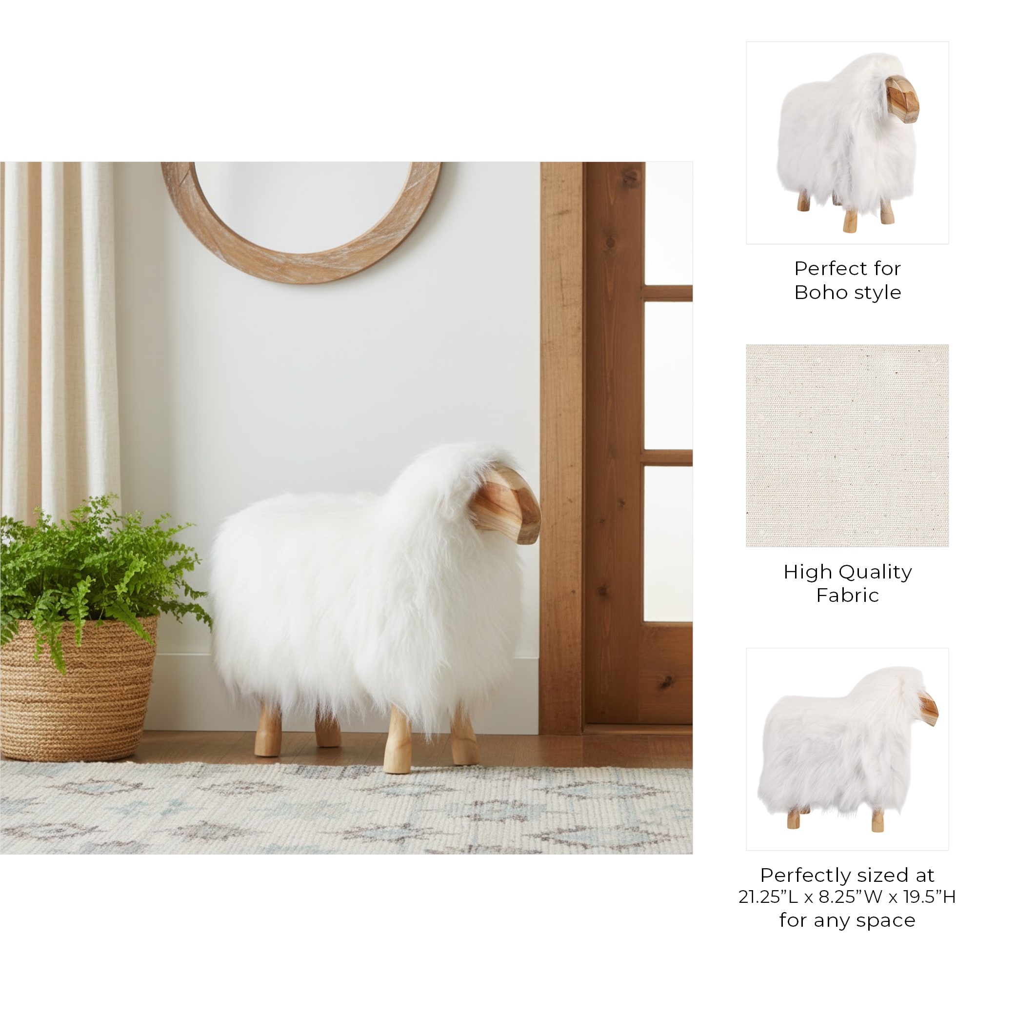 Fabric Wood Figurine with Casual Style and Decorative Wooden