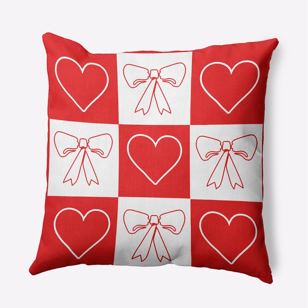 Sweet Bows and Hearts Accent Pillow