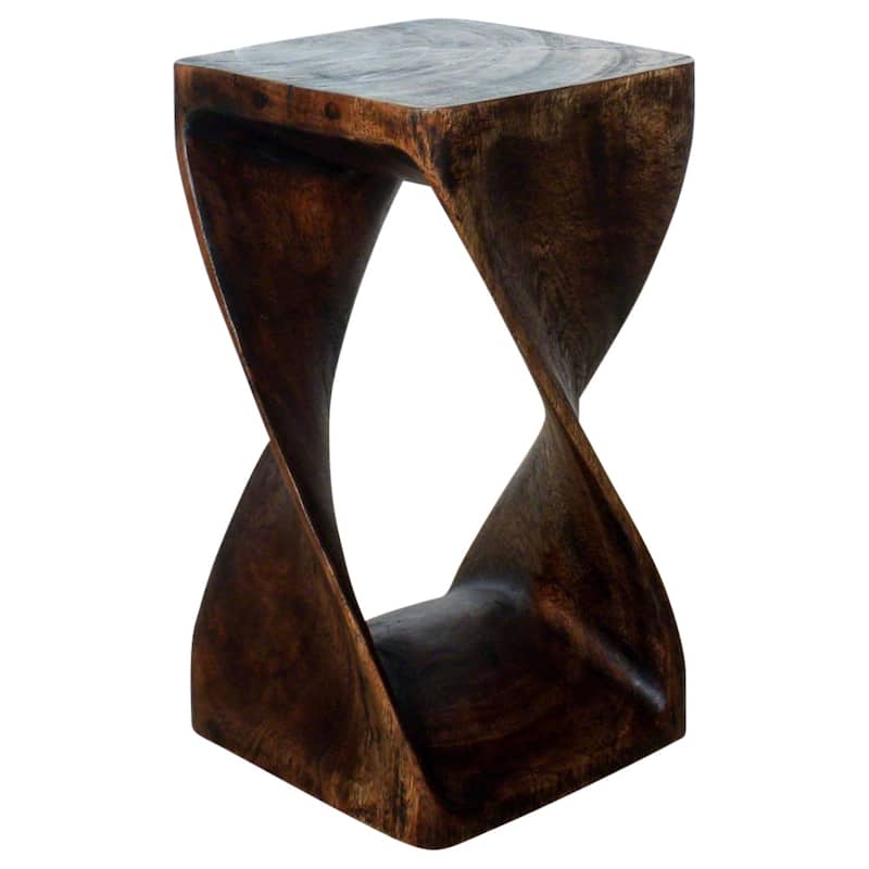 Haussmann® Original Wood Twist Stool 10 X 10 X 18 In High Mocha Oil - 10" x 10" x 18"