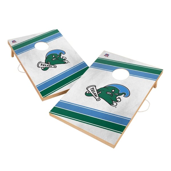 slide 2 of 5, Tulane University Green Wave Regulation 2x4 Cornhole Set