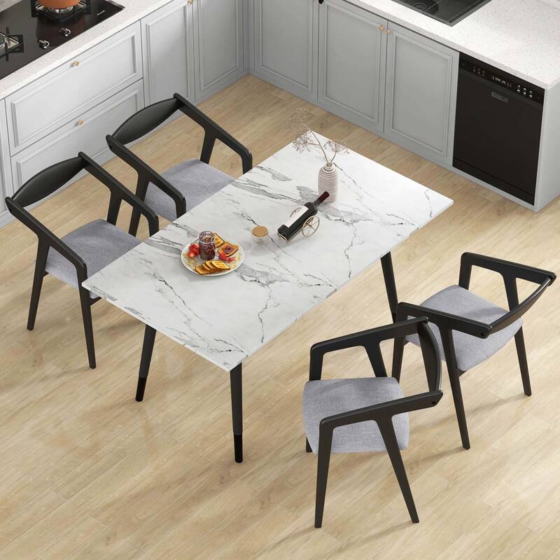Costway Wooden Dining Chair Set of 2 with Rubber Wood Frame Armrests - See Details