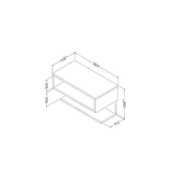 dimension image slide 1 of 2, South Shore Sazena Floating Nightstand