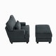 preview thumbnail 20 of 37, Oversized Chaise Longue Accent Chair with Ottoman