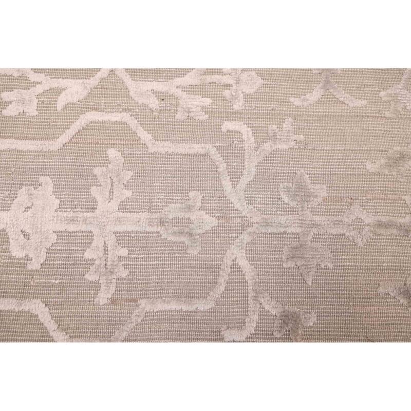 ECARPETGALLERY Hand Loomed Elysian Taupe Viscose, Wool Rug - 8'0 x 11'0