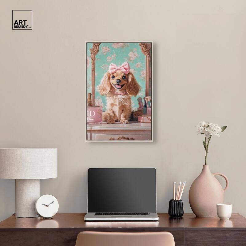 Cute Doxxie at the Vanity Canvas by Art Remedy
