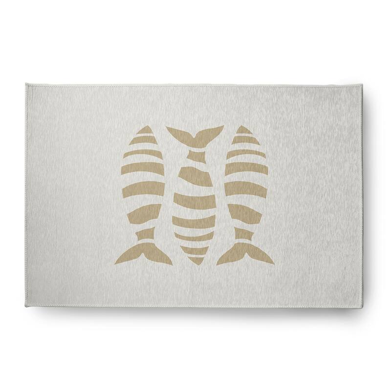 Puzzle Fish Nautical Chenille Rug - Taupe - 4' x 6'